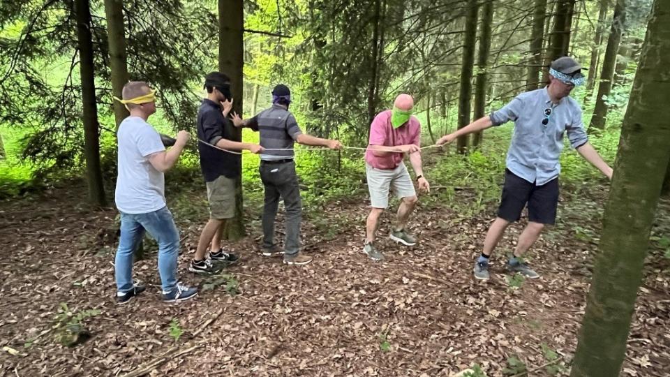 Team Challenge im Wald, Aufgabe Blindflug